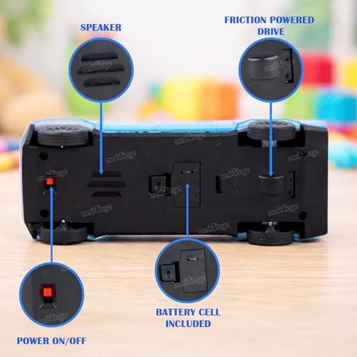 Image of Zest 4 Toyz Police Car Toy for Kids Push and Go Vehicle Toy Friction Patrol Vehicle with Lights & Sound Effects Toy for Kids