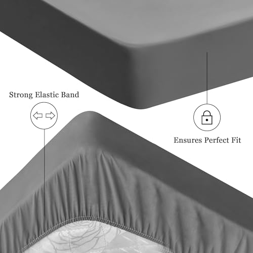 Image of 100% Waterproof Mattress Protector | Permium Cotton Mattress Skin Friendly Bed Cover | Breathable & Non-Allergenic Ultra Soft Elastic Fitted Bed Protector | 75x36 Inch, Single, Grey
