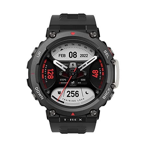 Amazfit-T-Rex-2-Premium-Multisport-GPS-Sports-Watch-Real-time-Navigation-Strength-Exercise-150-Sports-Modes10-ATM-Waterproof-Heart-Rate-SpO2-Monitoring-and-24-day-Long-Battery-LifeEmber-Black