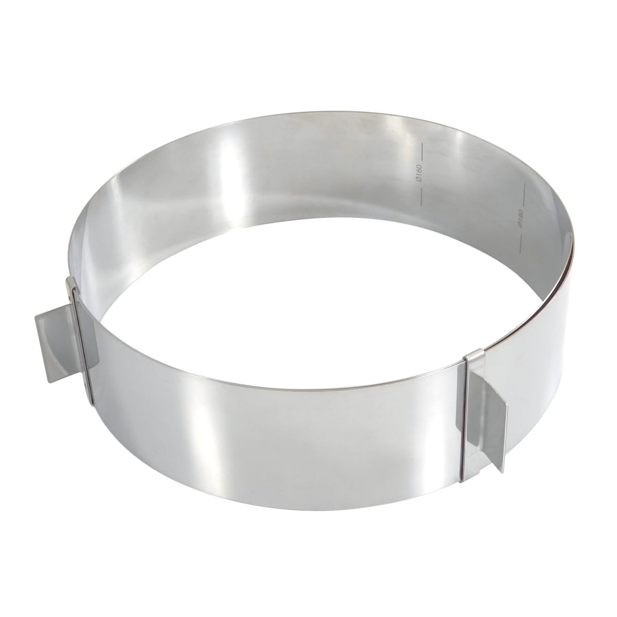 Cercle réglable inox - de 160 à 280 mm diamètre - hauteur 60 mm