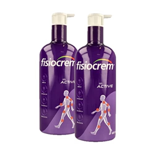 Pack 2x FISIOCREM GEL ACTIVE | 600ml | Preparación Músculos y Ligamentos | Vida cotidiana o ejercicio físico | Crema Masaje | Melaleuca, Árnica, Hypericum Perforatum, Calendula | Formato familiar