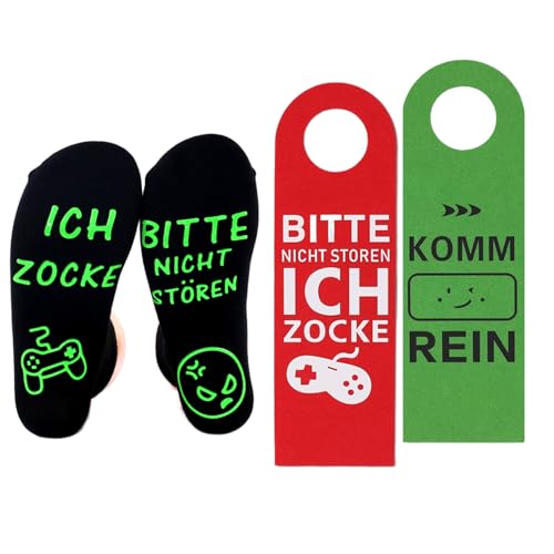Zocker Socken Mit Türschild - Bitte Nicht Stören Gaming Geschenk