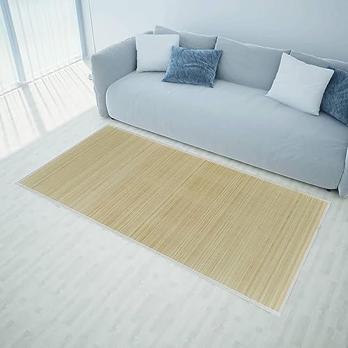 TANZEM Rectangular Natural Bamboo Rug 80 x 200 cm,Bamboo Floor Mat, Medium Size Bath Mat Made of Natural Bamboo, Eco-friendly Rug made for Bathroom, Kitchen and Hallway