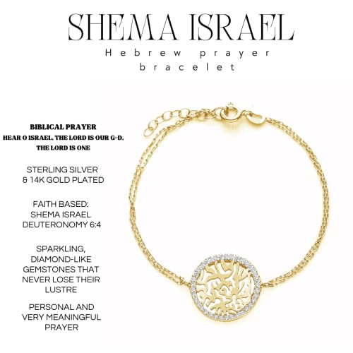 Shema Israel Hebrew Blessing Bracelet in Sterling Silver2