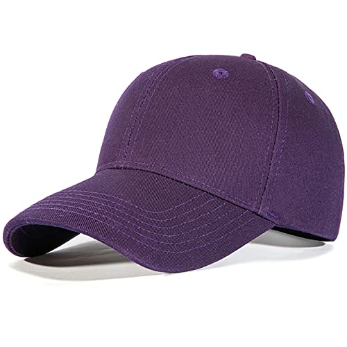 Bakicey Unisex Outdoor Baseball Cap - Kappe Baumwolle Mützen Erwachsenen Casual Reine Farbe Baseboard Baseballkappe Verstellbar Athletic Baseball Cap Kappe Damen Herren (Lila)