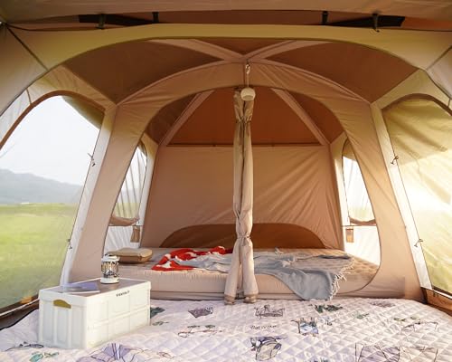 Vidalido 8-10 Person Camping Tent with 3 Door 2 Room Large Family Cabin Tents, Double Layer Waterproof Portable Glamping Tent, Big Tents for Outdoor Picnic Camping Hiking and Family Gathering3
