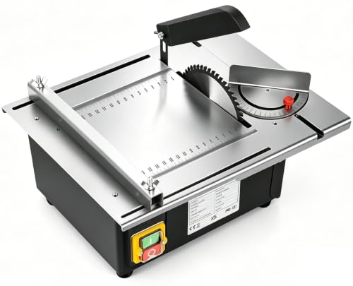 Mini Woodworking Table Saw 1200W Precision Mini Table Saw with Port for Connecting Dust Collector Table Saws for Woodworking 5000 RPM Cutting Depth Adjustable for DIY Woodworking Wood Metal