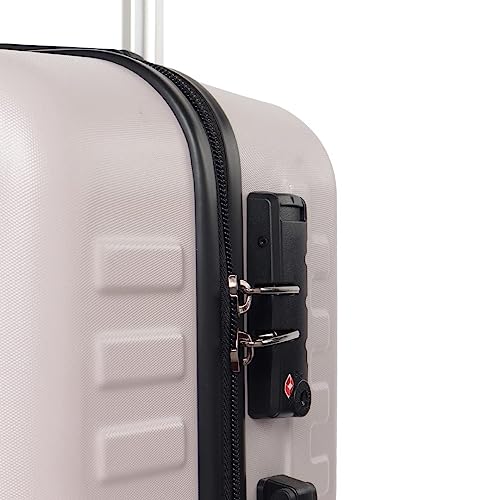 Image of THE ASSEMBLY Hard-Sided Medium Check In 24 Inches & Cabin 8 Wheels Luggage 20 Inches Polycarbonate Set Of 2 - Premium Spinner Wheels Trolley Bags (Desert Ivory), 65 CM Cream