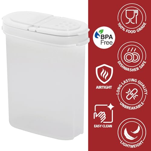 Image of Signoraware Sprinkles N Spice Container with Lid (120mlx4 + 280mlx4 | Set of 8 | White)