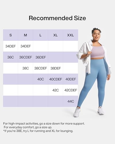 Image of Women's Sports Bra Wirefree Adjustable Medium-High Support Everyday Wear for Large Bust Plus Size with Removable Pads