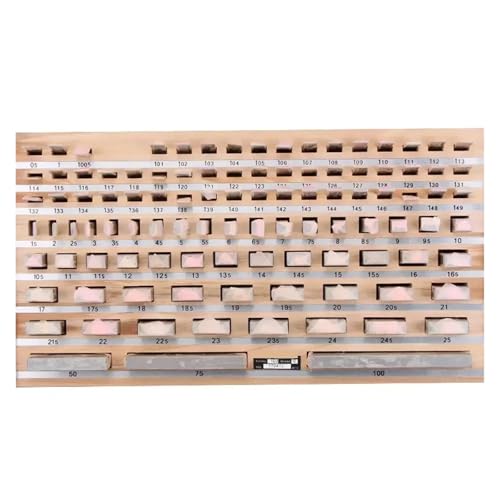 DUOCAI Kit de Bloques de medición de Acero Calibrador de Bloque de inspección, 103 Piezas/Juego, Calibre de Bloque de Grado 0, Instrumentos de medición(1 Grade)