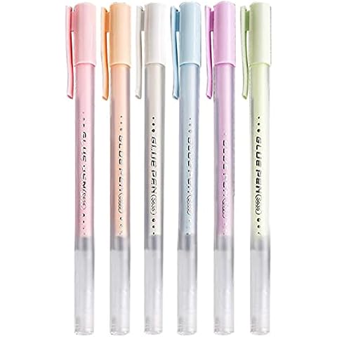 6PCS Scrapbook Quick Dry Glue Pens,Adhesive Glue Pens Crafting Fabric Pen Liquid Glue Pen for Scrapbooking,Crafting Fabric Pen Liquid Glue Pen,Quickie Glue Pen Set for Scrapbooking,papercrafts Cover