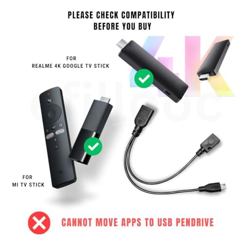 Image of Micro Usb Otg Cable Y Splitter With Power For Firestick And Smartphones - Black