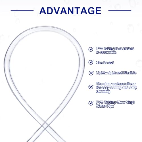 QUARKZMAN PVC Schlauch 3.5mm ID x 5.5mm OD (4 Meter) - Aquarium Schläuche - Gummischlauch Bierschlauch flexibel, lebensmitteltauglich & transparent für Trinkwasser, Haushalt und Industrie