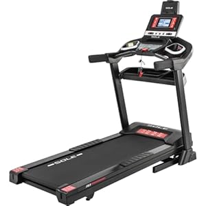 SOLE Fitness F63 Folding Treadmill with 6.5 Inch LCD Screen, Bluetooth, 3.0 HP Motor, 15 Incline Levels, 12 Miles Per Hour, 20 x 60 Inch Deck, 325 Pound User Weight, Foldable Treadmill for Home Gym