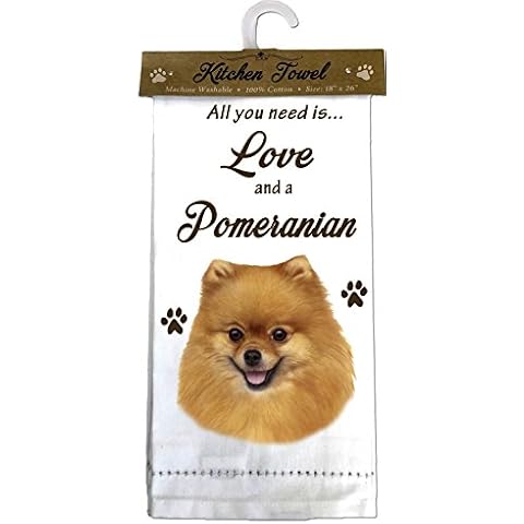 E&S Pets 700-27 Pomeranian Kitchen Towels Cotton Beige Cover