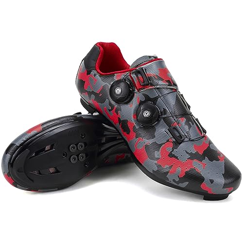 Hixingo Zapatilla de Ciclismo Hombre Zapatos Bicicleta de Carretera Montaña Exterior MTB Compatibles con SPD/SPD-SL Lock System, Zapatillas de Ciclismo Unisex Respirables