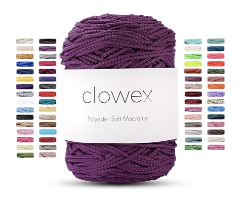 Clowex Polyester Soft Macrame Cord 2.5-3mm, 191 Yards x 1/9