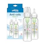Dr. Brown's Natural Flow Anti-Colic Options+ Narrow Baby Bottle, Squirrel & Goat, 8 oz/250 mL, with Level 1 Slow Flow Nipple, BPA Free, 0m+, 2-Pack
