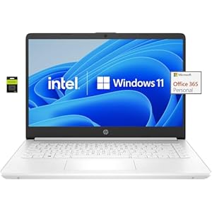 HP 14 portátiles ultraligeros para estudiantes y negocios, Intel Core N4120 (4 núcleos), 8 GB de RAM, 192 GB de almacenamiento (64 GB eMMC+128 GB Micro SD), 1 año Office 365, Win 11 S, HDMI, WiFi,