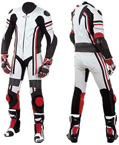 Motorcycle New White One piece Track Pro Racing Suit CE Approved Protection (MED)