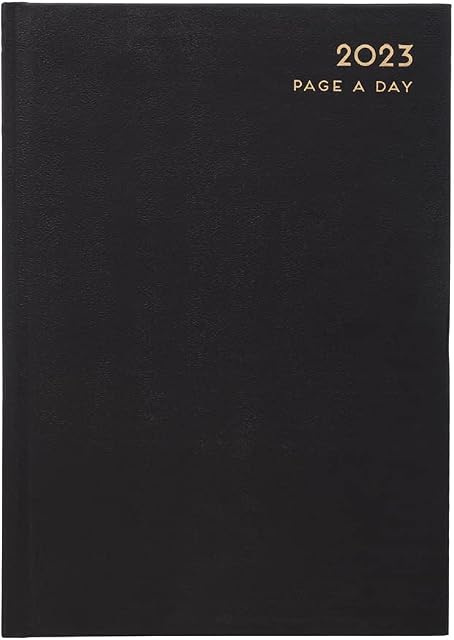Invero 2023 Page A Day A5 Hardback Diary - Jan 2023 to Dec 2023 Planner Organizer Calendar with Hour Intervals & Worldwide Travel, Metric Information for Home, Teachers, Students or Parents