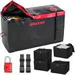 Mockins 15 Sac de transport de marchandises avec remorque Cu Ft 4 Cubes d'emballage (48"x18"x31") Sac à cargaison étanche pour porte-chien & Rangement des lits de camion ─ Transporteurs à écume souple pour véhicules avec cubes, paillettes & Verrouillage