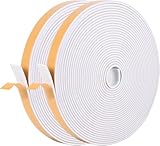Self Adhesive Foam Tape Weatherstrip 1/2in x 1/4in x 42Ft High Density Foam Insulation Strips Foam Seal Weather Stripping with Strong Adhesive for Door and Window Sound Isolation Soundproofing, White