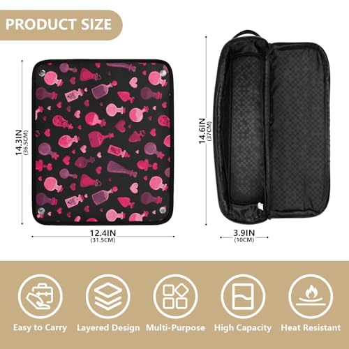 Bolsa de viaje para herramientas de cabello negra para plancha, rizadora, secador y organizador portátil resistente al calor miniatura 4