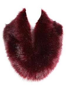 soul young Col Fausse Fourrure Femmes Hiver Dames Echarpe Etoles Châle(Rouge)