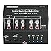 AtNeDcVh RCA 4-Way Bi-Directional Audio Switcher Splitter, 1 in 4 Out / 4 in 1 Out Stereo L/R Sound Channel Audio Switch Selector Splitter Box with Remote Control for Speakers Headphones Amps (Black)