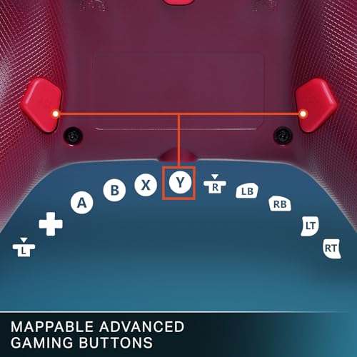 Image of PowerA Advantage Wired Controller for Xbox Series X|S - Red Flame, gamepad, hall effect thumbsticks, gaming controller, USB-C, Works with Xbox One, Officially Licensed