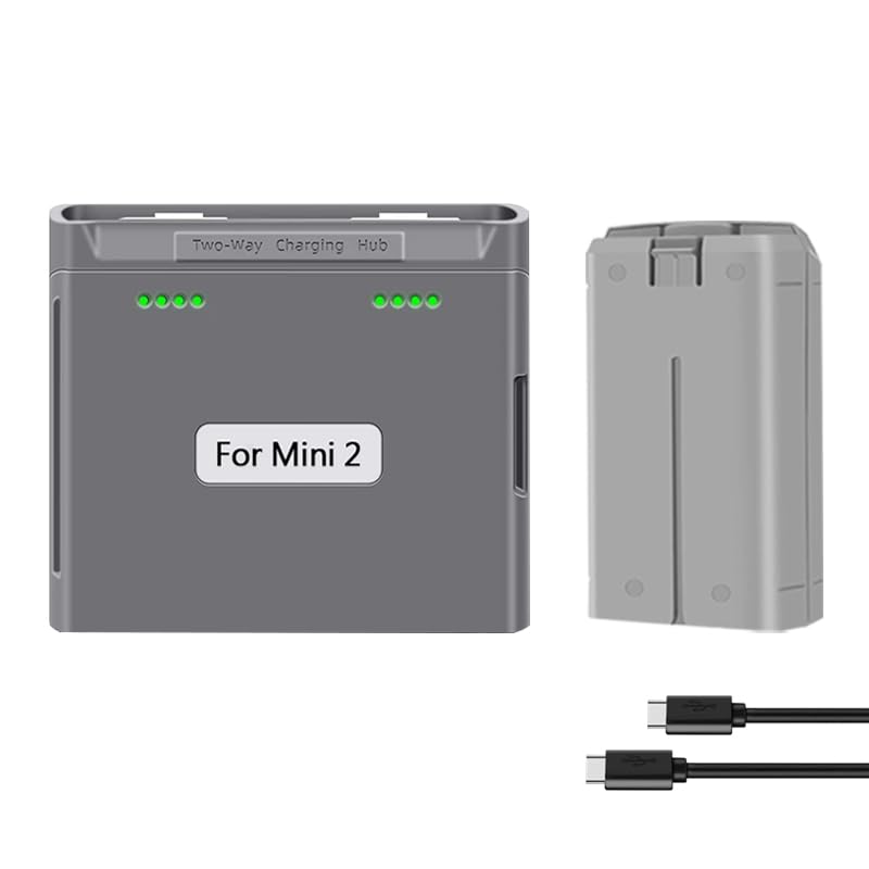 JHTC 2400mAh Battery & Charging Hub for DJI Mini 4K/Mini 2/2 SE Intelligent Flight Battery with 31-Min Max Flight Time Two-Way Charger Included
