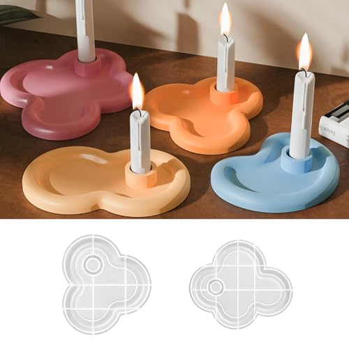Moldes de silicona para fundición, portavelas, 2 unidades, forma de silicona, portavelas, redondos, moldes de silicona para fundición, molde de velas, molde de silicona para velas de varilla (B)