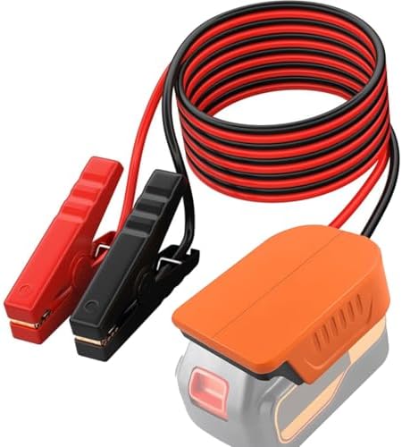 Jumper Cable Clamps Kit for Black&Decker 20V Battery Jumper Starter Automotive Booster Cables 6Ft 12AWG Power Tool Line for Car Riding Mower Motorcycle