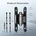 JEXIFY Eatra Large, Heavy Duty Gate Hinges with Sealed Bearings and 8 Screws, Adjustable Yoke Pivot, Suitable for Large Driveway Gates Up to 1100 Pounds, Two Pack, Carbon Black (180 Gate Hinge 2pcs)