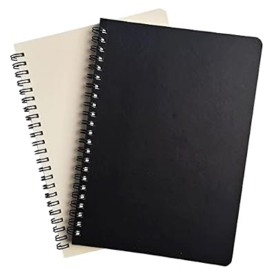 Spiral Notebook, Journal Notebook, 3Pack, Blank Paper, 6 x 8, Black