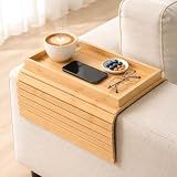 Natural Sofatablett Armlehne, Bambus Sofa Tablett Sofa Ablage (31×15 cm)