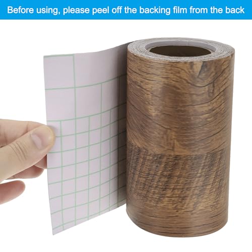 Image of PATIKIL Wood Grain Repair Tape 4.7in x33ft, Self Adhesive Realistic Textured Repair Tape Patch for Floor Door Table Cabinets Desk, Begonia