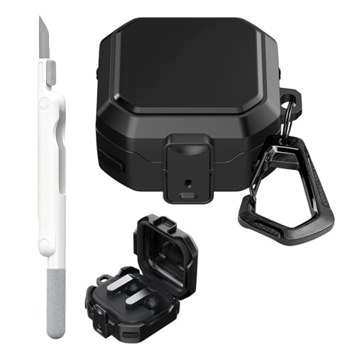 Samsung Galaxy Buds 4 & Buds 4 Pro�Ή��ی�P�[�X ���ȑϏՌ��n�[�h�V�F���J�o�[ ���S�ȃ��b�N�A�J���r�i�N���b�v&�N���[�j���O�L�b�g�A���S�ی�C���z���P�[�X