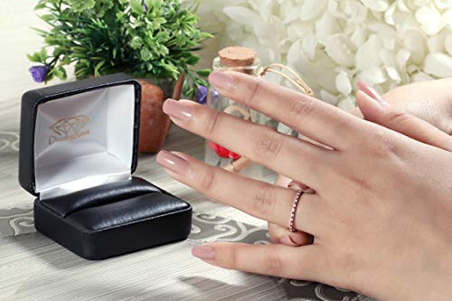 Dazzlingrock Collection 14K Solid Gold Round Ruby & White Diamond Womens Dainty Anniversary Wedding Band Stackable Ring2