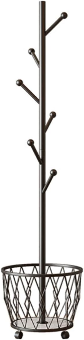 HeyDear 収納バスケット付き自立型コートラックスタンド、コートハンガー ハンガーラック 自立型衣類棚ハンガー傘ホルダー、バッグ
