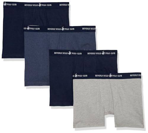 Beverly Hills Polo Club Men's 4 Pack Basic Solid Boxer Briefs