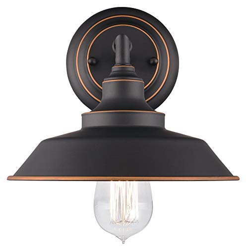 Westinghouse Lighting 6344800 Iron Hill One-Light Indoor Fixture, Oil Rubbed Bronze Finish With Highlights Wall Sconce, 1, Black #TOP1