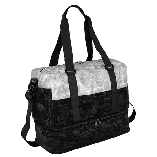 Storite Polyester 43cm Travel Duffle Bag for Woman,Lightweight Water-Resistant Weekender with Carry Straps Large-Capacity Luggage Gym Bag for Men & Women (Grey, 43 x 23 x 34 cm)