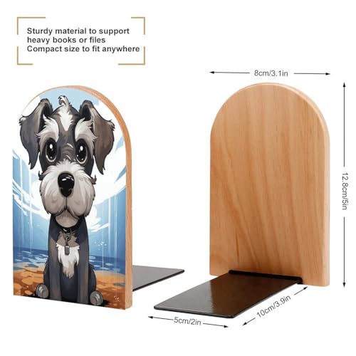 Sujetalibros de Schnauzer para decorar el estante de libros de tu oficina 3