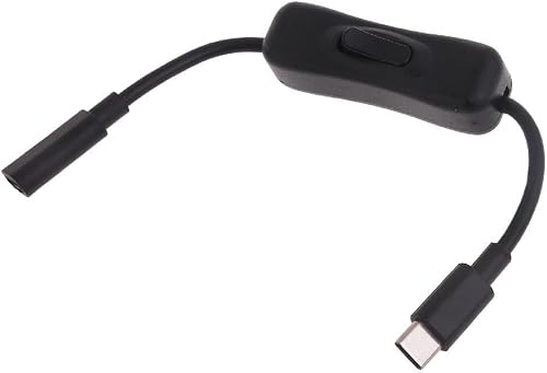 Black Power Switch USB C Male to Female Type C Extension Cable Inline On/Off Switch for 4 Power Switch Cables, Audio and Video Power Cables