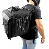 Capa Mochila Bag para Delivery e Entrega de Pizza Lanche Marmita sem Isopor 45 Litros para Motoboy Moto Aplicativo (Preto)