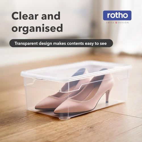 Miniatura 3 de Rotho Clear Juego De 4 Cajas De Almacenamiento De 5l Con Tapa, Plástico Pp Sin Bpa, Transparente, 4 X 5l 33.0 X 19.0 X 11.0 Cm