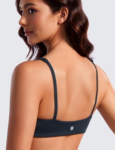Image of CRZ YOGA Butterluxe Square Neck Sports Bras | Light Support, Removable Pads, Yoga, Extremely Soft, Low Coverage, Adjustable Spaghetti Straps, for Women